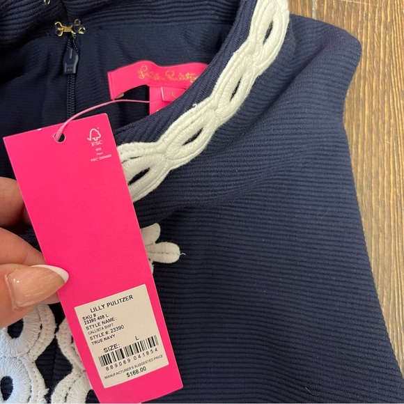 🆕 Lilly Pulitzer True Navy Callista Shift Dress NEW RTL $168 SZ LG - Picture 5 of 7
